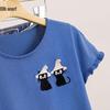 Women's Round Neck Short Sleeve Knitted T-Shirt