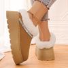 Fashion Crystal Strap Fur Ankle Boots Women Warm Short Plush Platform Snow Boots Woman Comfort Non Slip Thick Sole Cotton Shoes