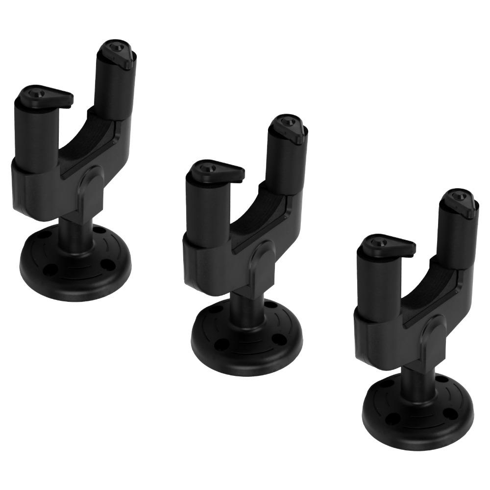 3PCS ABS Guitar Wall Hanger Black Guitar Hangers Durable Guitar Wall Hooks Guitar