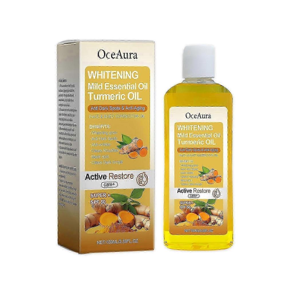 Body Oil, Turmeric Natural Essential Oil Massage Oil for Face & Body, Anti-Dark Spots Anti-Aging Corrector, 1pcs