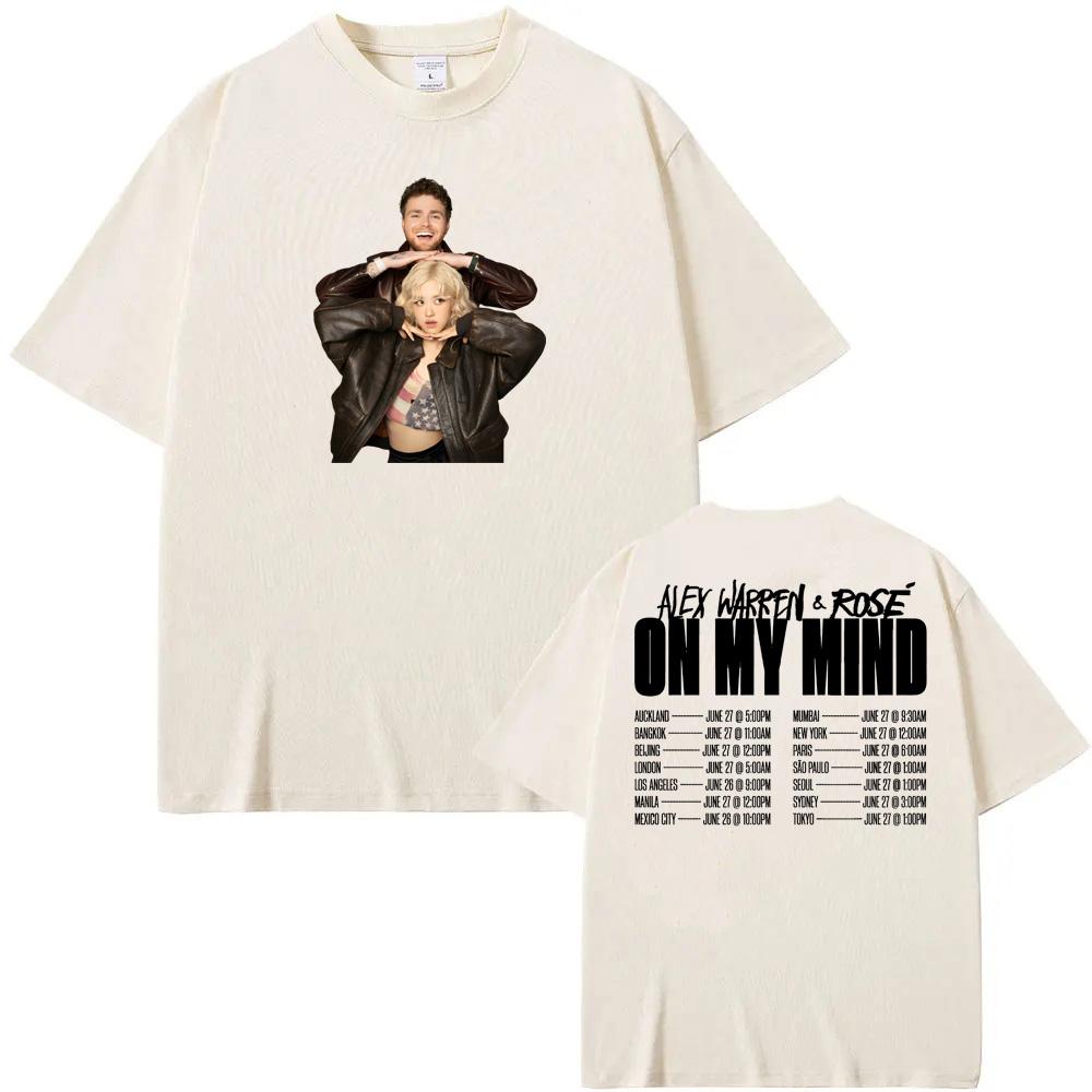 Alex WarrenROSE On My Mind T Shirt Round 100Cotton newTeeshirt Graphic Printing Punk Tshirt Ropa Mujer ClothingTees Top