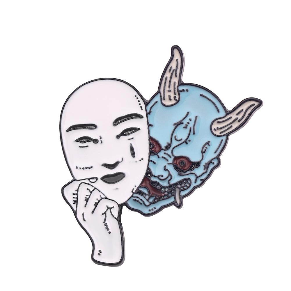 Горячая Распродажа, Брошь-значок  Призрачный Самурай, Птица-ласточка, Мальчик , Эмалированный Значок, Металлическая Значок, Рюкзак