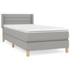 3130305 vidaXL Lit à sommier tapissier avec matelas Gris clair 80x200 cm Tissu