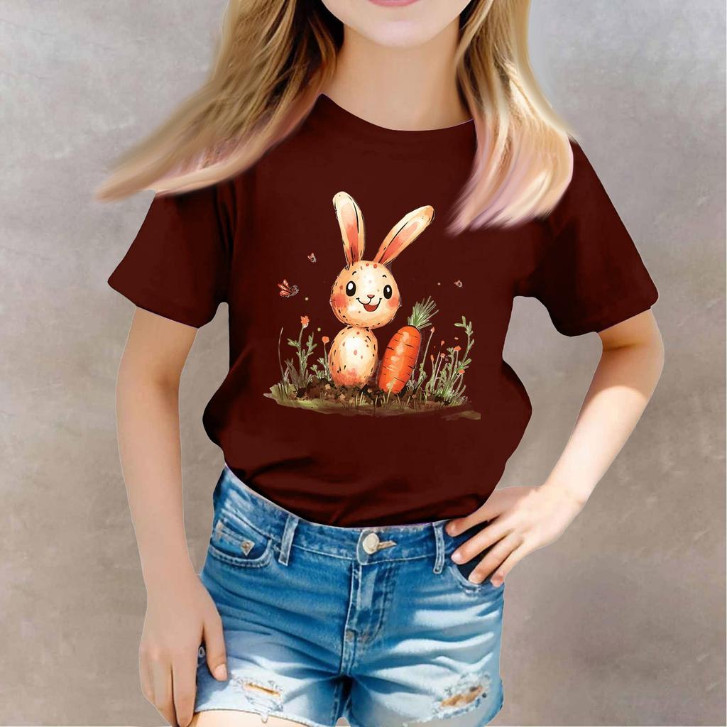 Toddler Girl Boy T-Shirts Kids Top Boys And Girls Printed Short Sleeved T-shirt