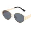 Vintage Oval Sunglasses  New Stylish Metal Rim Outdoor Shades Trendy Fashion Luxury Brand Design Anti-UV Sun Glasses