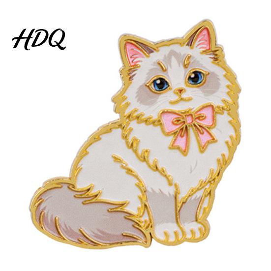 Enamel Animal Badge Bow Tie Cat Brooch Cartoon Kitten Metal Theme Brooch Pin Hats Bags Scarves Clothes Decorative Accessory Lapel Pin