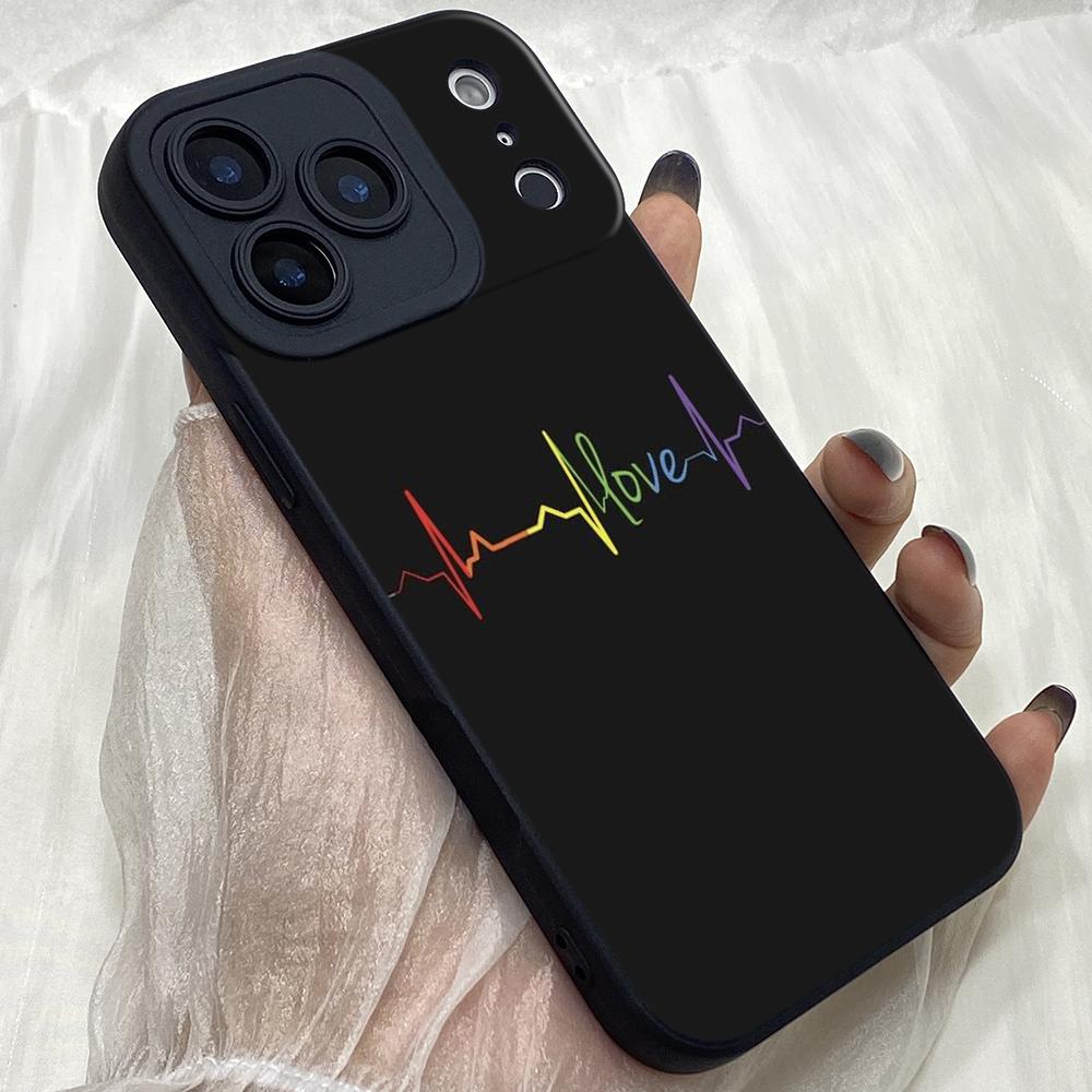 M443 Color heart beat design Angel Eyes Soft Phone Cases for iPhone Samsung Galaxy Xiaomi Rdemi Huawei Honor Infinix Realme OPPO Vivo All Model Case