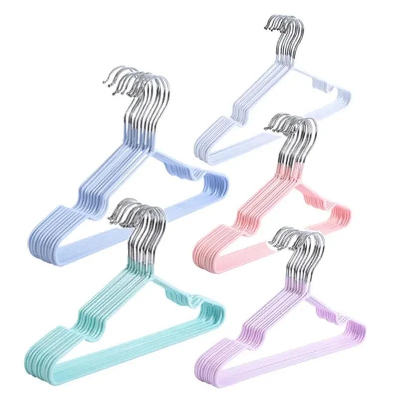 10pcs Children Adult Clothes Hanger Clothes Drying Rack Non-Slip Metal Shirt Hook Hangers Coat Hanger Clothes Accessories Rack