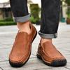 Large Size 48 Handmade Split Leather Men's Casual Shoes Comfortable Men Loafers Moccasins Men Flats Shoes Driving Shoes