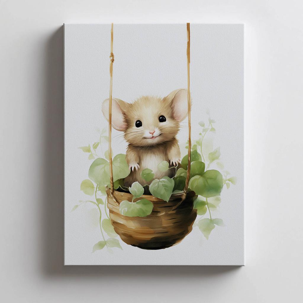 Mouse On a Swing Mouse On a Swing, 40X50 Cm, Frameless, Matte Paper 230 Gsm