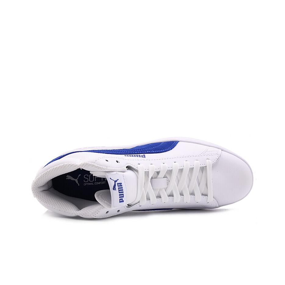 Puma Smash Szintetikus Bőr Közepesen Magas Szárú Sneakerek Uniszex Sneakerek Fehér Kék 366924-01
