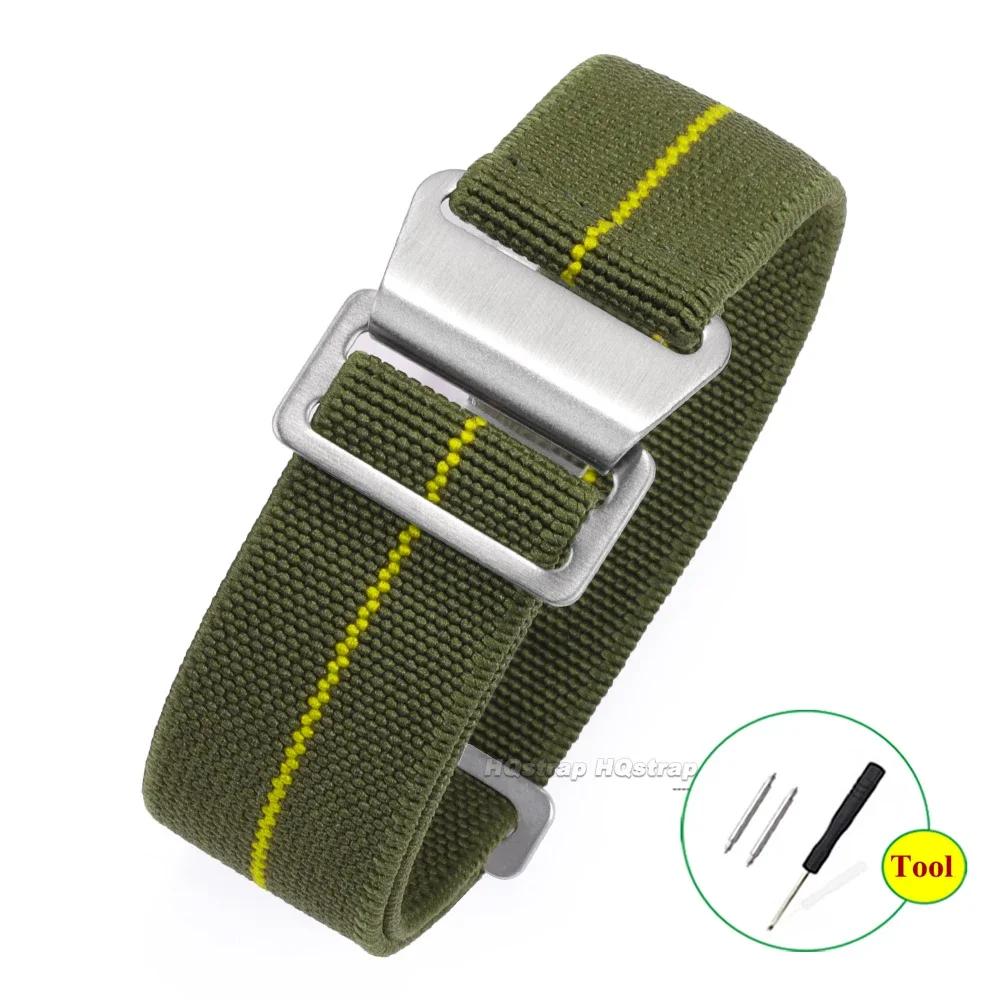 18 20mm 22mm Elastisches Uhrenarmband Nylon-Uhrenbänder Universelles Stoff-Armband für Herren Smartwatch Fallschirmtaschen-Armband für Tudor