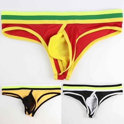 Longjiang Thong Color Block Mesh Heren Dunne sneldrogende strings voor slaaponderbroeken