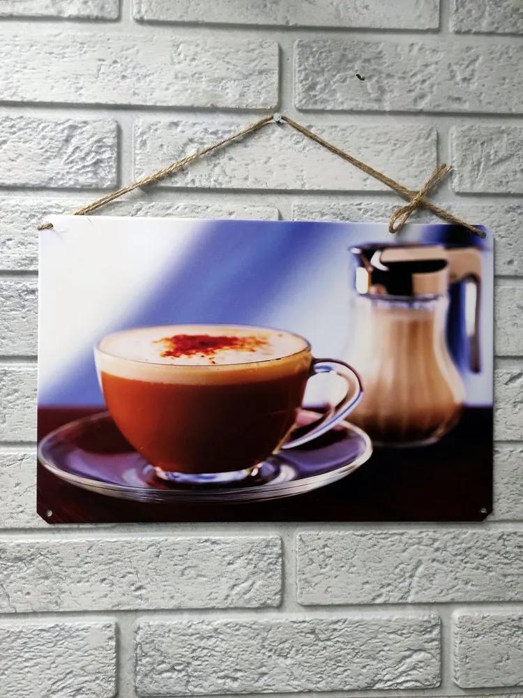 Coffee Lovers Metal Wall Art, Vintage Kitchen Cafe Poster Decor