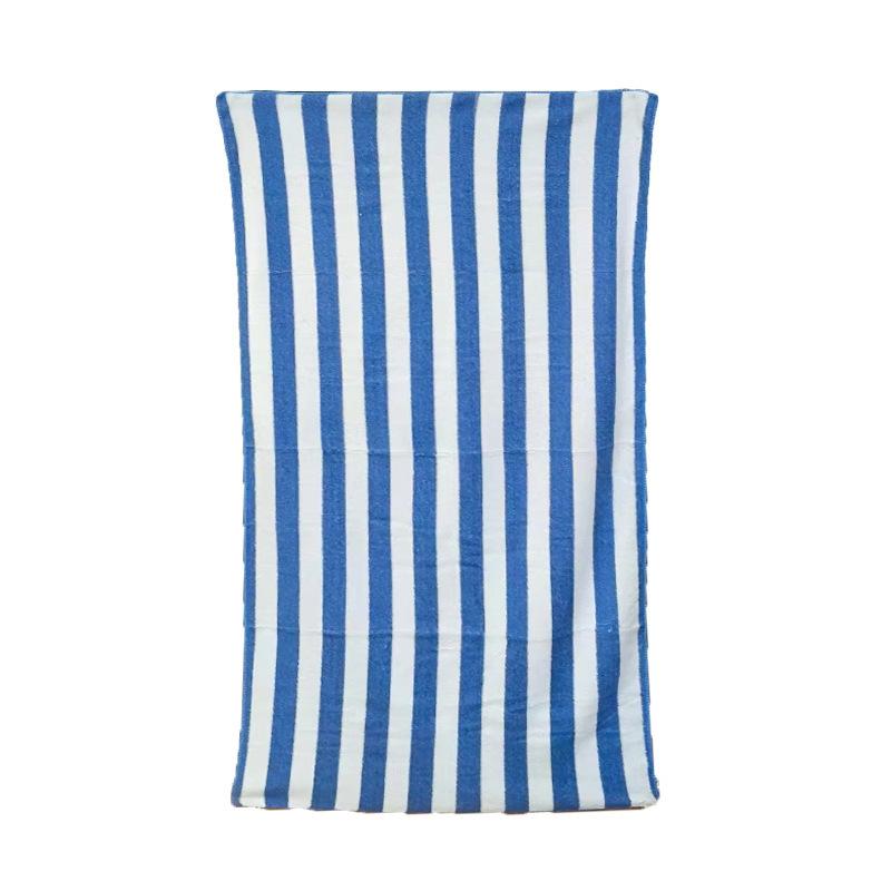 Microfiber Blue and White Striped Adult Sports Towel Beach Towel Beach Vacation Absorbent Bath Towel