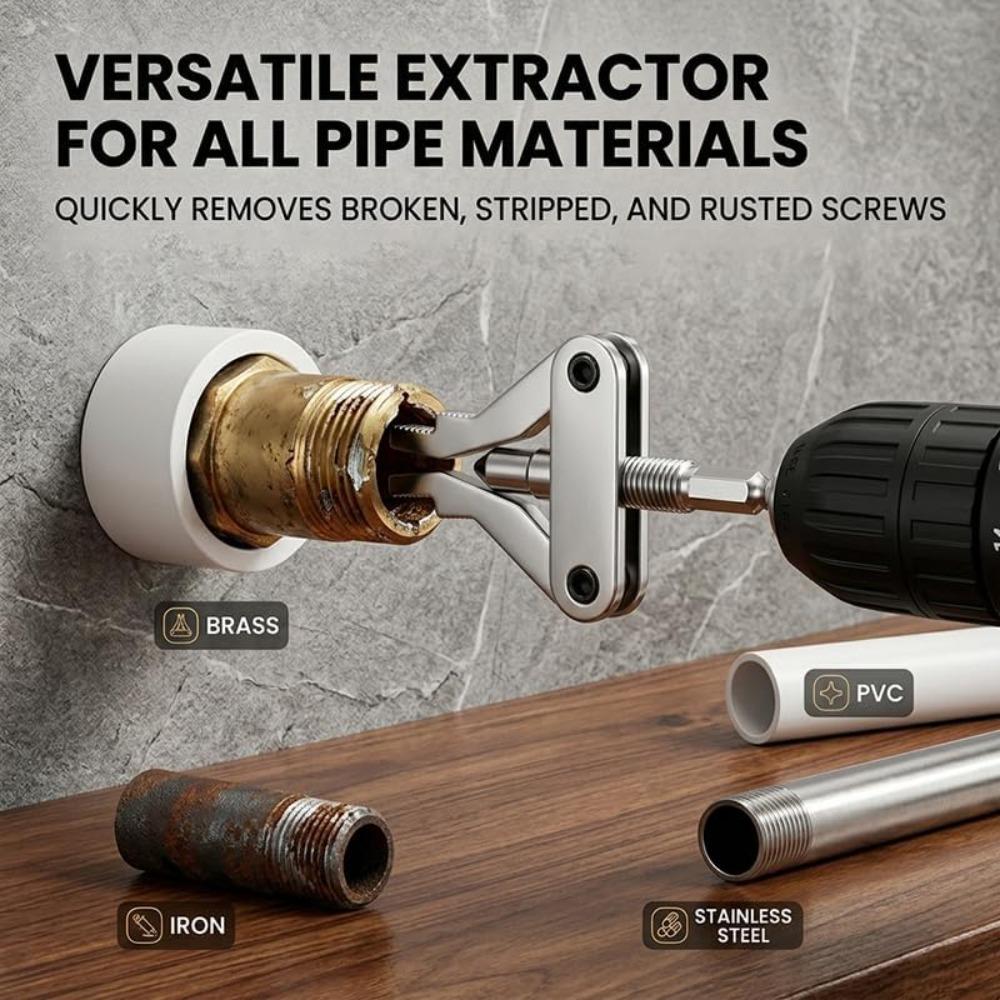 Xiaomi Stuck Insert Remover Broken Pipe Extractor Universal Faucet Valve Hex Shank Drill Powered Plumbing Repair Pipe Extractor Tool