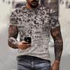 3D Digital Printed Slim Fit Youth Short Sleeved Shirt