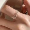925 Silver Geometry Rings For Women Hollow Out Versatile Line Minimalism Jewelry Gift