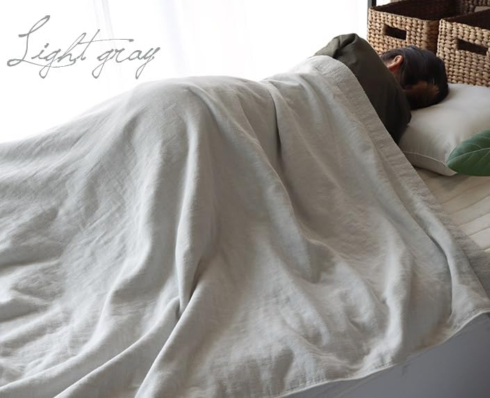 Hiorie Gauze Towel Soft and Made In Single Size X Gray Beige Blanket, Comfortable, 100% Cotton, All-Season, Japan, (135-140 186cm),