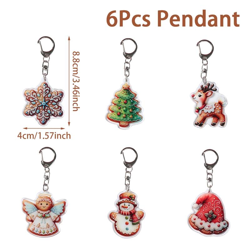 Christmas Keychain Pendant Xmas Tree Elk Snowman Keyring Merry Christmas Decor For Home 2025 Navidad Noel Happy New Year Gift
