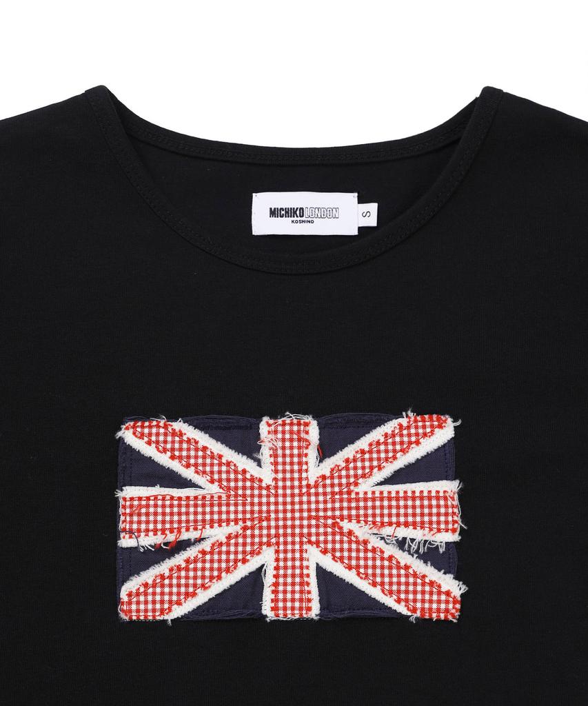 Michikoleondeonkosino Union Jack Patchwork T-Shirt Black