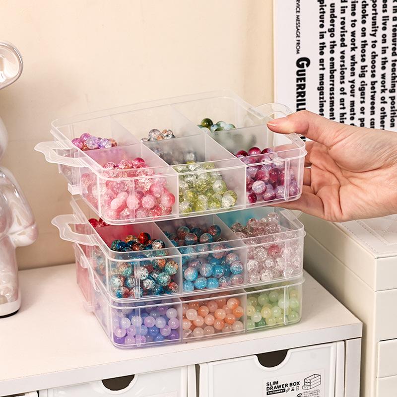 1/2/3/4 Tier Transparent Adjustable Stackable Compartment Slot Plastic Storage Box For Organizing Toys Jewelry Accessories