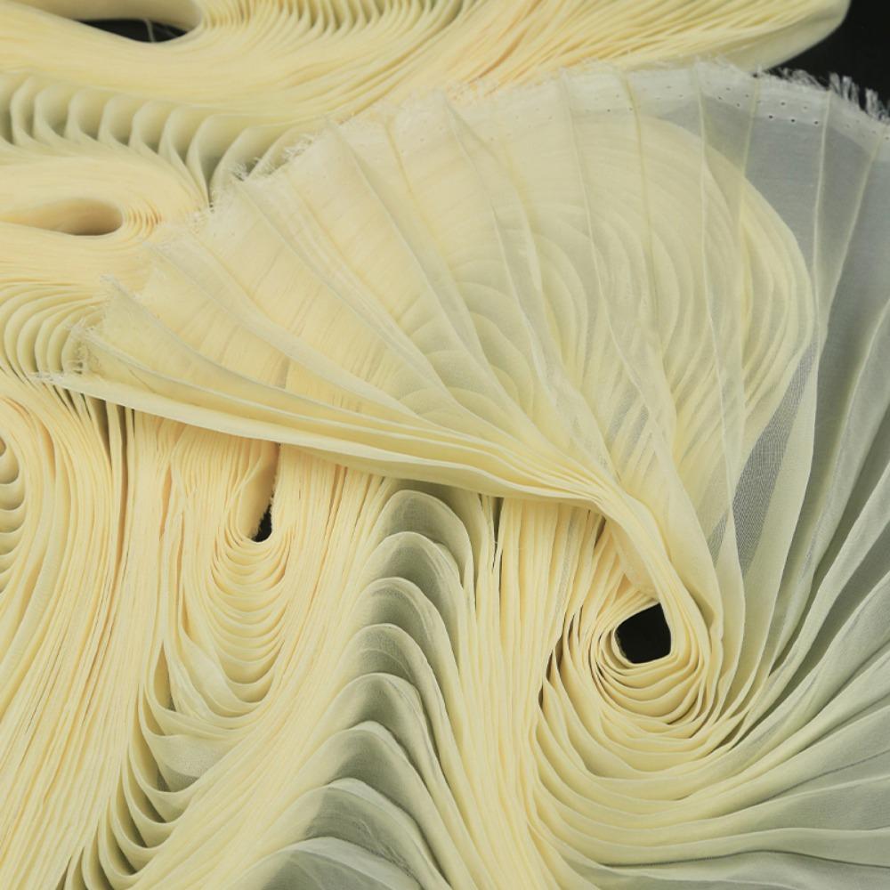 Light Chiffon Wrinkled Cloth Fabric 1 Yard DIY Material New Pleated Organza Fabric  Cloth Sewing