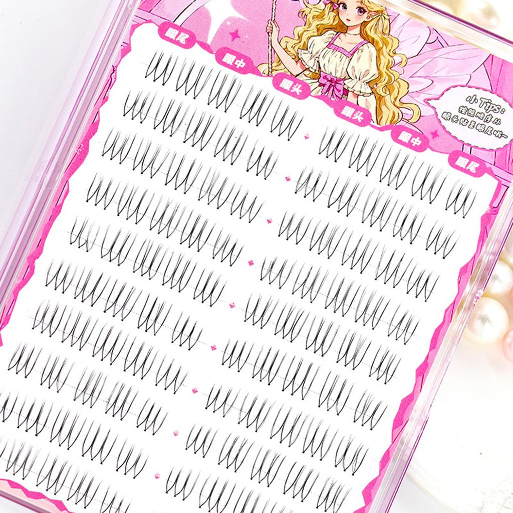 10Rows Korean U Shape False Eyelashes Natural Looking Single Cluster Lashes Wispy Extension for Women Girls Party Daily Makeup