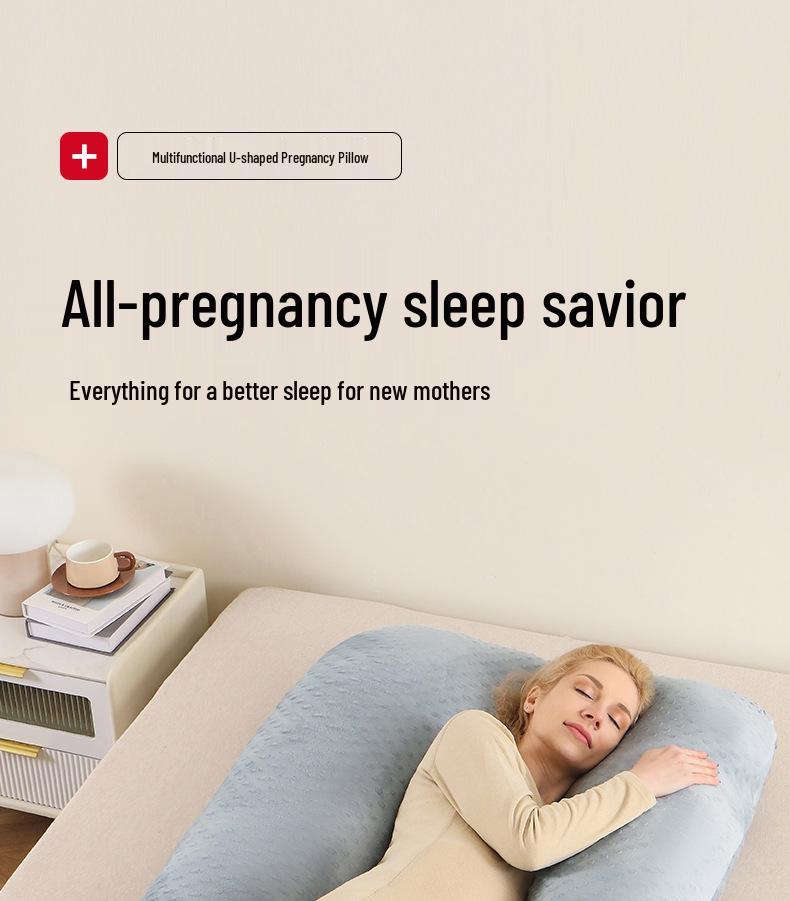 Multifunctional Maternity Support Pillow – For Back, Side Sleepers & Nursing – Washable & Removable Cover