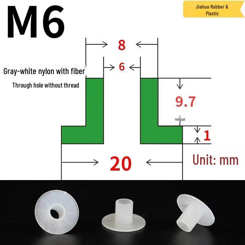 T-förmige Nylon-Dichtungsscheibe M3-M35 Gewinde Isolierabstandshalter