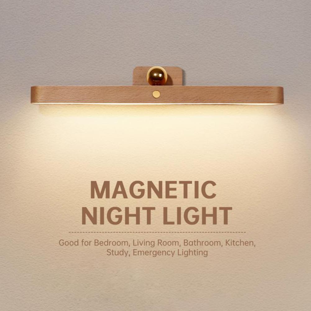 Dc5v 1A Led Holz Spiegel Front Fülllicht Einstellbarer Winkel 4000k Magnetische Design Wandleuchte Nachtlicht
