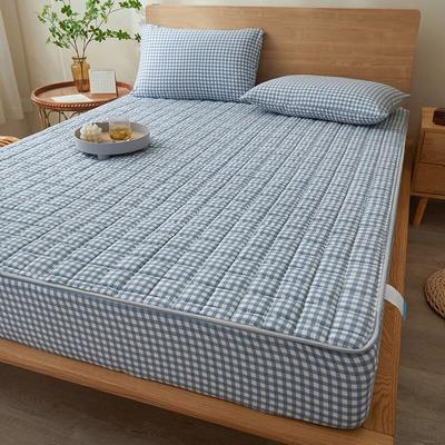 Protector de colchón impermeable, Funda de colchón gruesa de algodón a cuadros, Sábana ajustable antideslizante duradera, fundas de cama transpirables a prueba de ácaros