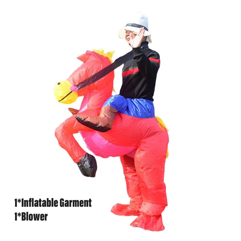 Inflatable Horse Costume For Adults Creative Performance Outfit Polyester Material Brown/red/black
