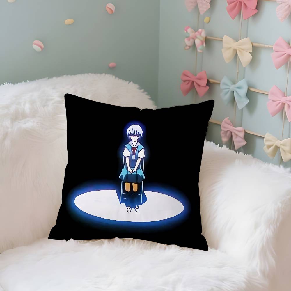 

Cute RevaSReiSAyanamiS Anime Case Plush Fabric Soft Pillowcase Double Sided Print Cushion Cover Household Gifts 40x40CM(16x16in)