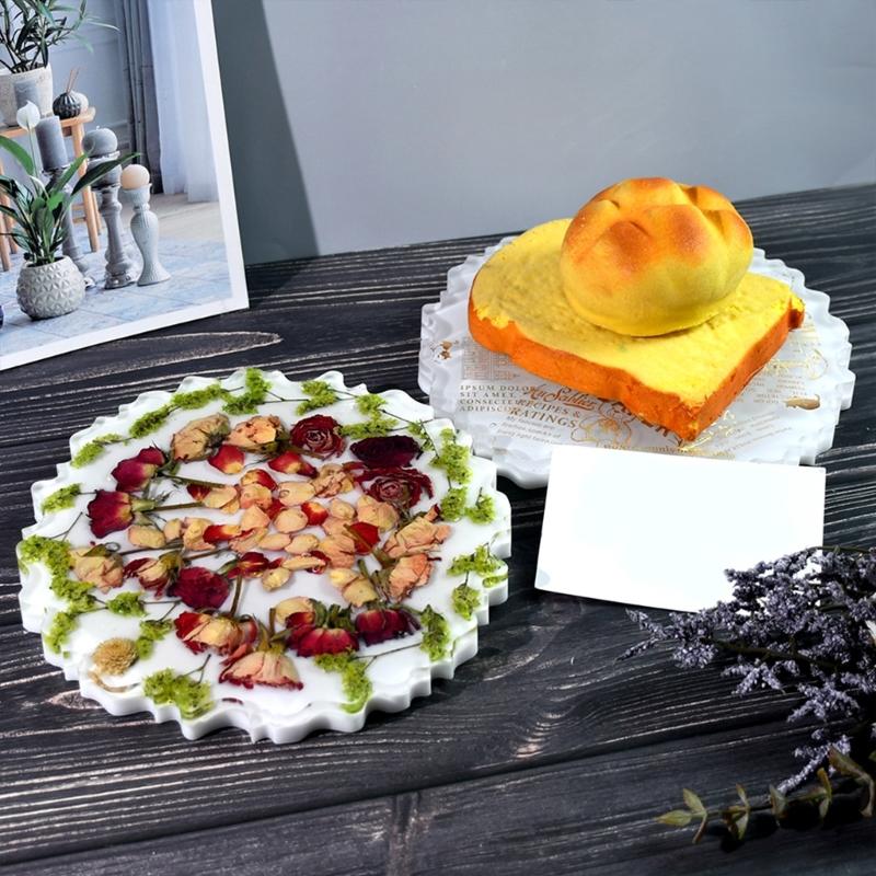 Resin Moulds Uneven Shape Resin Cup Pad Moulds Silicones Cup Mats Molds Silicones Cup Tray Molds Silicones Texture