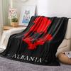1pc Republic of Albania Print Flannel Blanket, High Quality Comfortable for All Seasons, Home Decor, Warmth and Comfort, Perfect for Christmas Gifts79