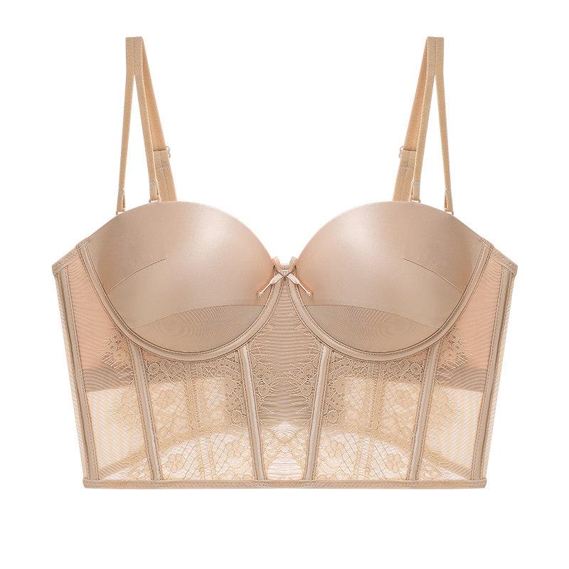 Red Push-Up Bra Set: Six-Button Adjustable, Anti-Side-Boob, No Underwire, Small Bust Enhancement