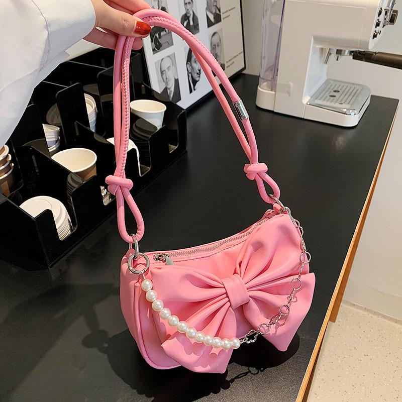 Bowknot Pearl Chain High-End Trendy Crossbody & Shoulder Bag for Women