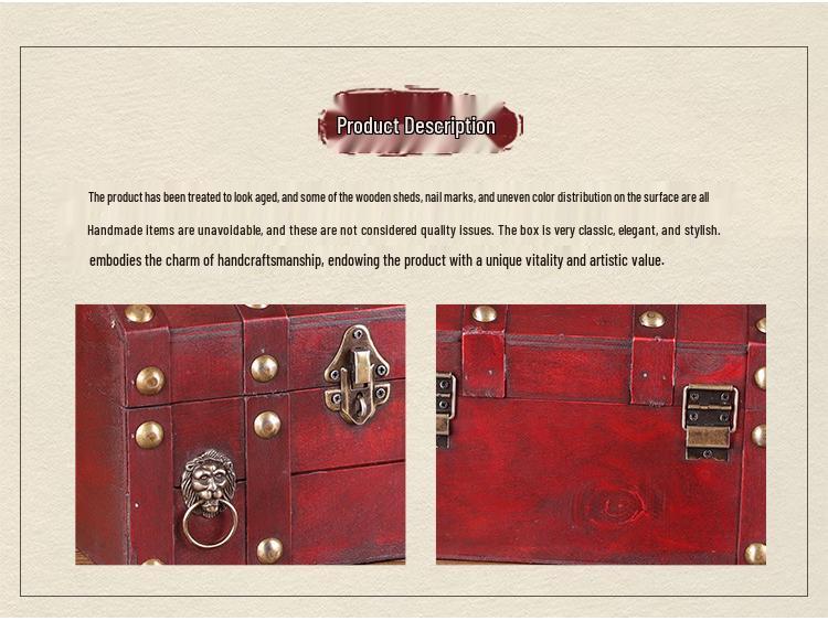 Wooden House-Shaped Lockable Storage Box for Film Props & Jewelry