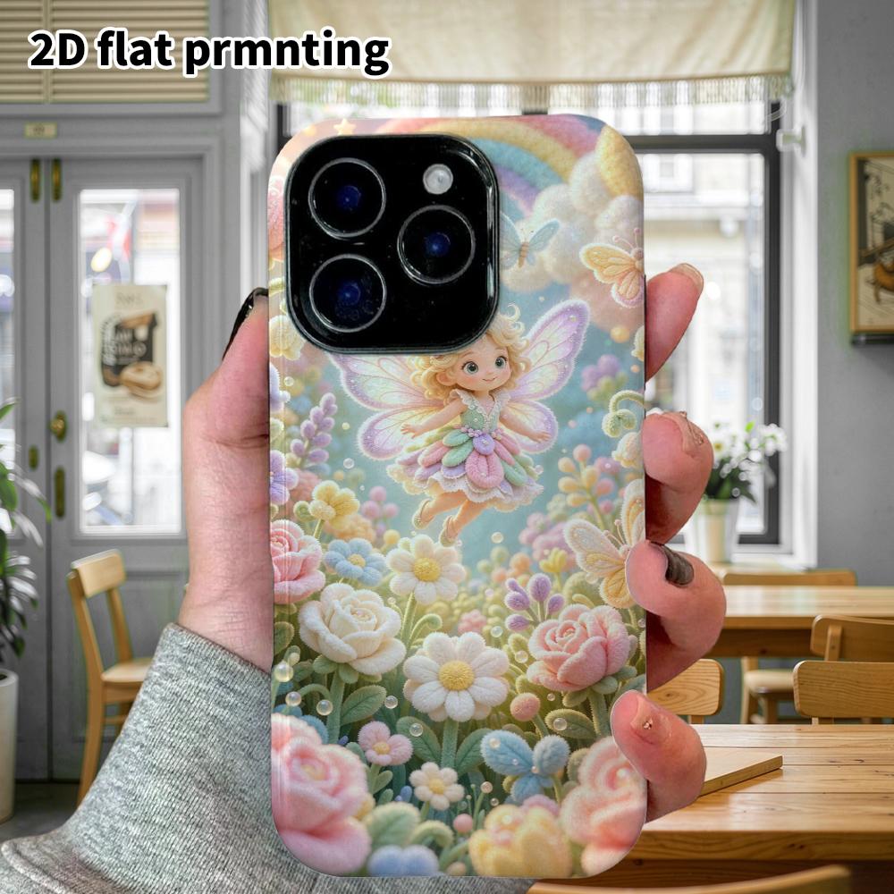 Phone Case: 2D flat design suitable for iPhone 18 17 16 15 14 13 Pro protective case, butterfly fairy, perfect Christmas and Halloween holiday gift