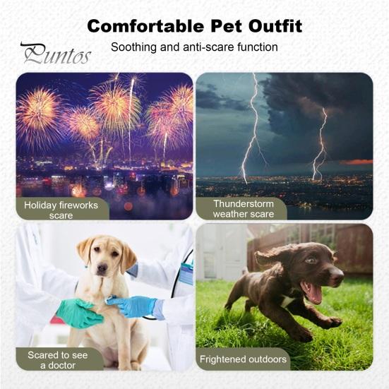 Kamizelka przeciwlękowa dla psów z odblaskowymi paskami, regulowana koszulka uspokajająca dla psów, oddychający, uspokajający kombinezon dla małych, średnich i dużych psów