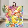 Cute Cartoon Manga Pokemoned  Fleece Throw Blanket Blankets for Bed Office Ultra-Soft Plush Thin Quilt,