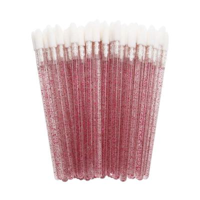 Disposable Lip Brush Brush, Lipstick Brush Brush, Portable Makeup Beauty Tool, 100 Pieces Disposable Crystal Stem Lip
