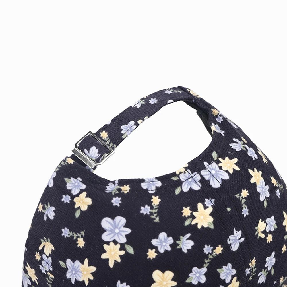 Women'S Fashionable And Versatile Floral-Patterned Floral Baseball Cap, Summer And Spring Outdoor Sun Protection Beanie Hat