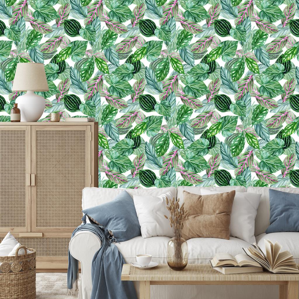 Green Leaves Wallpaper for Living Room and Bedroom 50x1000