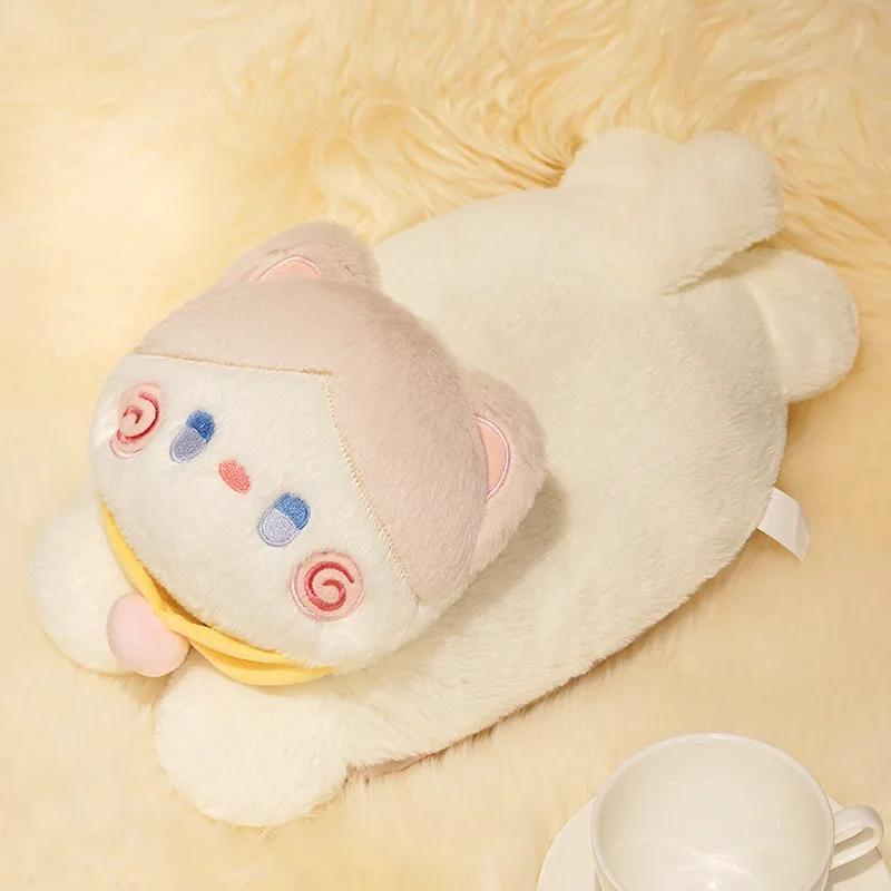 

Cute Cartoon Hug Cat Hot Water Bag - Detachable Reusable Cover Multi-Functional Warm Hand Bag for Cold Days & Daily Warmth Needs