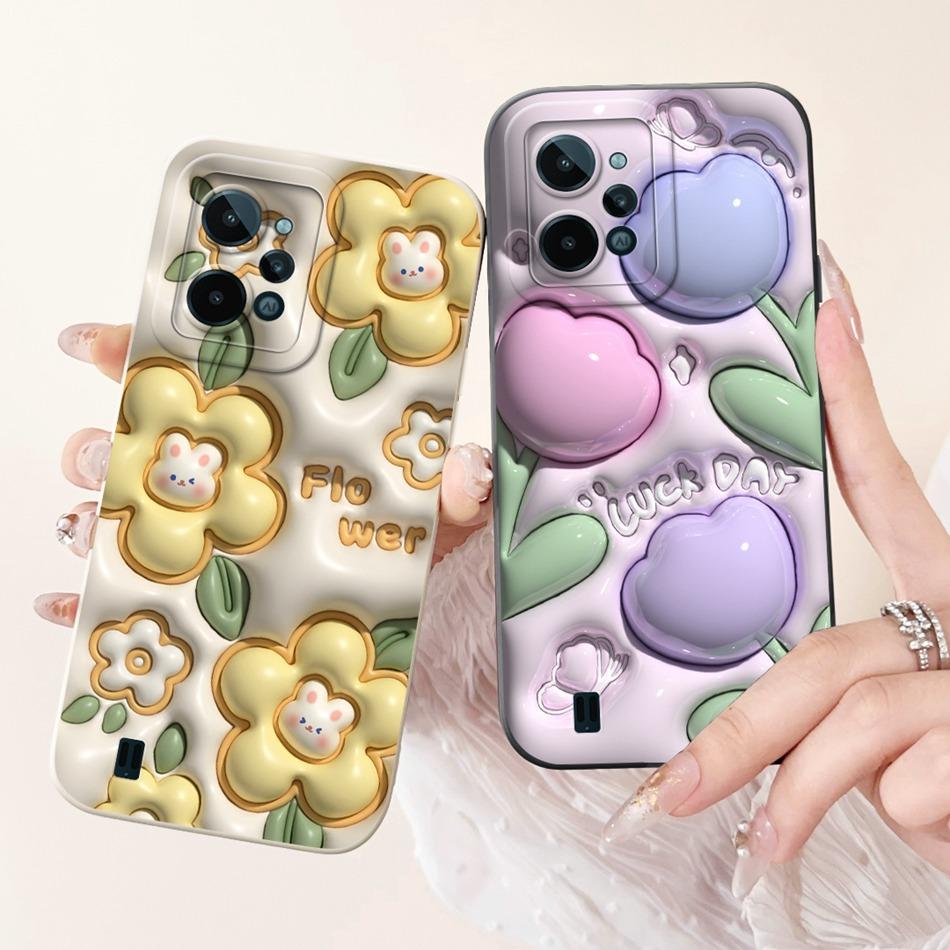 For Realme C31 Case RealmeC31 C 31 4G RMX3501 2022 Cute Cartoon Camera Protective Shockproof Soft Silicon Phone Cases