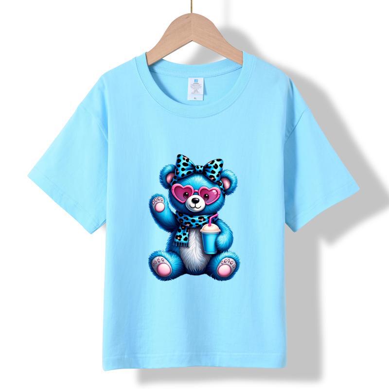 XH19 MINISO 2026 Summer New Printed Cotton Round Neck T-shirt for Children Aged 1-16, Boys and Girls