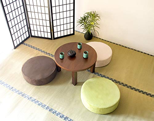 Miyatake Seisakusho CN-50RDBR Dark Brown Round Zabuton Cushion, 50cm Diameter x 50cm Depth x 15cm Height, for Living Room