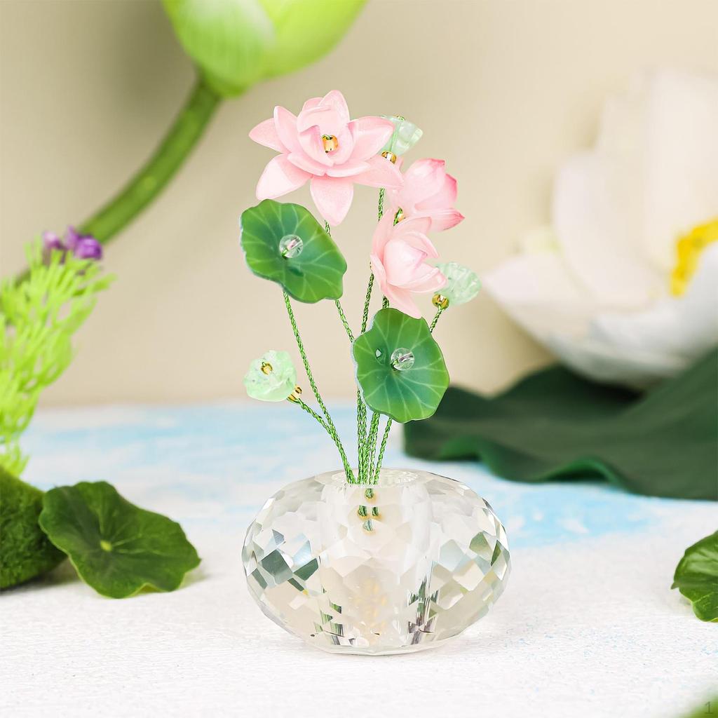 Kristallblomma Bildekoration Instrumentbrädeprydnad för Fordonsinredning